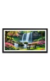 Nature Landscape Floating Frame Scenery Digital Print - (I5811) - 12x24 inch Modern Nature Wall Art for Living Room, Bedroom, Office, Hotels, Drawing Room