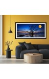 Nature Landscape Floating Frame Scenery Digital Print - (I5572) - 12x24 inch Modern Nature Wall Art for Living Room, Bedroom, Office, Hotels, Drawing Room