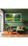 Nature Landscape Floating Frame Scenery Digital Print - (I5692) - 12x24 inch Modern Nature Wall Art for Living Room, Bedroom, Office, Hotels, Drawing Room