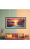 Nature Landscape Floating Frame Scenery Digital Print - (I5608) - 12x24 inch Modern Nature Wall Art for Living Room, Bedroom, Office, Hotels, Drawing Room