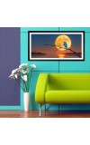 Nature Landscape Floating Frame Scenery Digital Print - (I5643) - 12x24 inch Modern Nature Wall Art for Living Room, Bedroom, Office, Hotels, Drawing Room