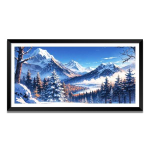 Nature Landscape Floating Frame Scenery Digital Print - (I5625) - 12x24 inch Modern Nature Wall Art for Living Room, Bedroom, Office, Hotels, Drawing Room