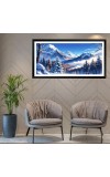 Nature Landscape Floating Frame Scenery Digital Print - (I5625) - 12x24 inch Modern Nature Wall Art for Living Room, Bedroom, Office, Hotels, Drawing Room