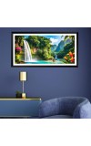 Nature Landscape Floating Frame Scenery Digital Print - (I5861) - 12x24 inch Modern Nature Wall Art for Living Room, Bedroom, Office, Hotels, Drawing Room