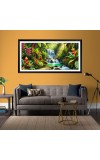 Nature Landscape Floating Frame Scenery Digital Print - (I5790) - 12x24 inch Modern Nature Wall Art for Living Room, Bedroom, Office, Hotels, Drawing Room