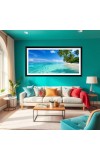 Nature Landscape Floating Frame Scenery Digital Print - (I5911) - 12x24 inch Modern Nature Wall Art for Living Room, Bedroom, Office, Hotels, Drawing Room