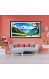 Nature Landscape Floating Frame Scenery Digital Print - (I5671) - 12x24 inch Modern Nature Wall Art for Living Room, Bedroom, Office, Hotels, Drawing Room