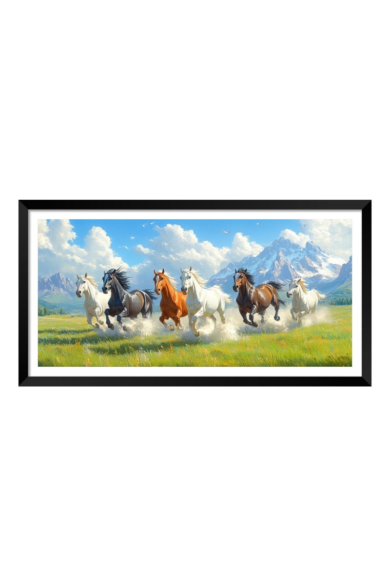 Nature Landscape Floating Frame Scenery Digital Print - (I5917) - 12x24 inch Modern Nature Wall Art for Living Room, Bedroom, Office, Hotels, Drawing Room