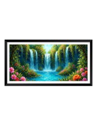 Nature Landscape Floating Frame Scenery Digital Print - (I5905) - 12x24 inch Modern Nature Wall Art for Living Room, Bedroom, Office, Hotels, Drawing Room