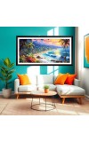 Nature Landscape Floating Frame Scenery Digital Print - (I5784) - 12x24 inch Modern Nature Wall Art for Living Room, Bedroom, Office, Hotels, Drawing Room