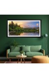Nature Landscape Floating Frame Scenery Digital Print - (I5844) - 12x24 inch Modern Nature Wall Art for Living Room, Bedroom, Office, Hotels, Drawing Room