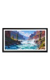 Nature Landscape Floating Frame Scenery Digital Print - (I5824) - 12x24 inch Modern Nature Wall Art for Living Room, Bedroom, Office, Hotels, Drawing Room