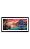 Nature Landscape Floating Frame Scenery Digital Print - (I5628) - 12x24 inch Modern Nature Wall Art for Living Room, Bedroom, Office, Hotels, Drawing Room