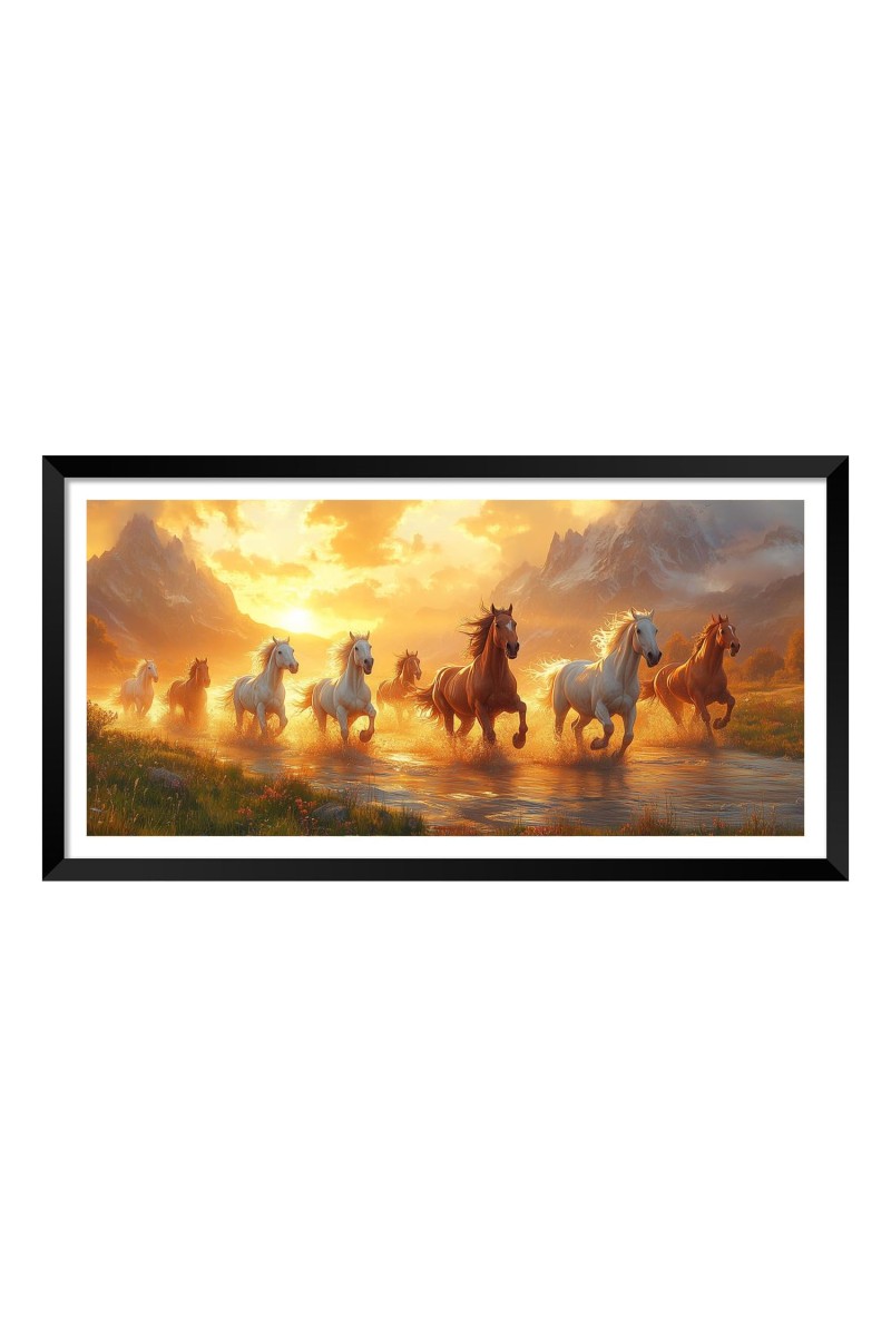 Nature Landscape Floating Frame Scenery Digital Print - (I5919) - 12x24 inch Modern Nature Wall Art for Living Room, Bedroom, Office, Hotels, Drawing Room