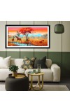 Nature Landscape Floating Frame Scenery Digital Print - (I5623) - 12x24 inch Modern Nature Wall Art for Living Room, Bedroom, Office, Hotels, Drawing Room