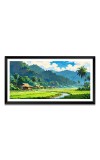 Nature Landscape Floating Frame Scenery Digital Print - (I5830) - 12x24 inch Modern Nature Wall Art for Living Room, Bedroom, Office, Hotels, Drawing Room
