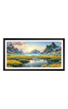 Nature Landscape Floating Frame Scenery Digital Print - (I5932) - 12x24 inch Modern Nature Wall Art for Living Room, Bedroom, Office, Hotels, Drawing Room