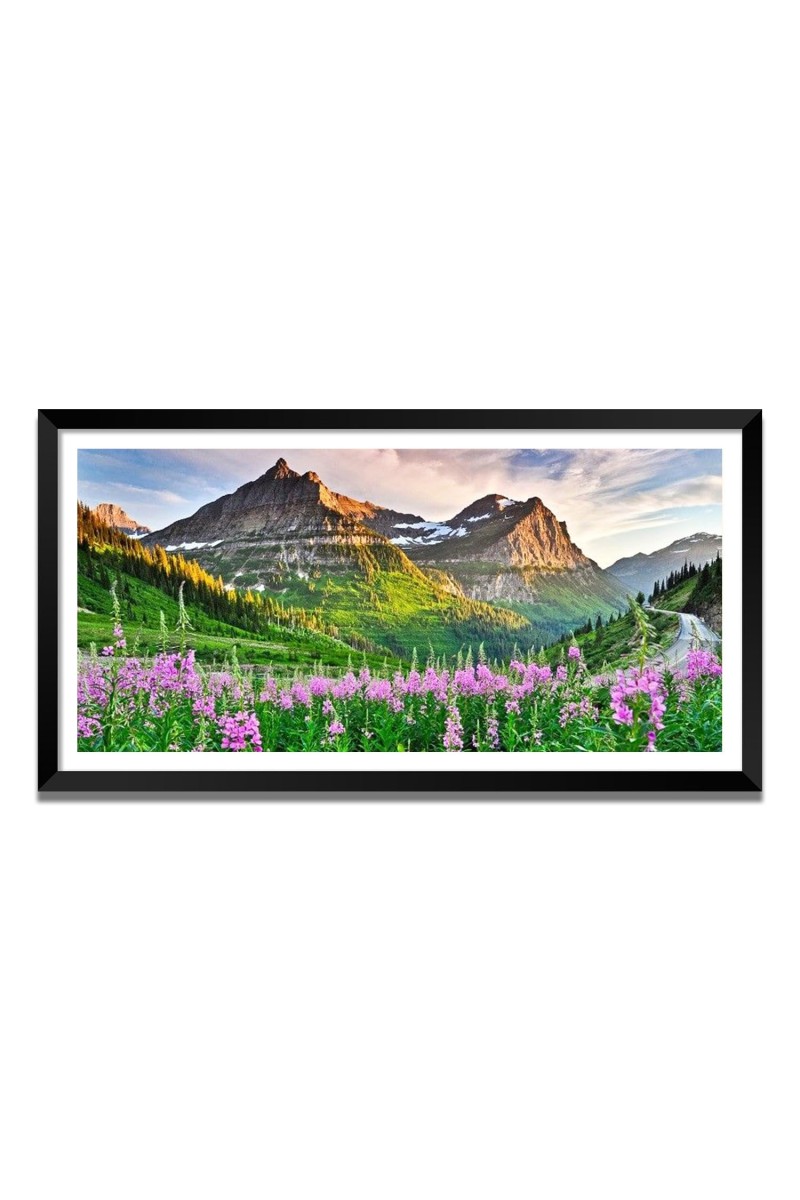 Nature Landscape Floating Frame Scenery Digital Print - (I5712) - 12x24 inch Modern Nature Wall Art for Living Room, Bedroom, Office, Hotels, Drawing Room