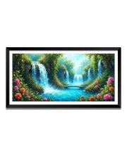 Nature Landscape Floating Frame Scenery Digital Print - (I5875) - 12x24 inch Modern Nature Wall Art for Living Room, Bedroom, Office, Hotels, Drawing Room