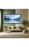 Nature Landscape Floating Frame Scenery Digital Print - (I5582) - 12x24 inch Modern Nature Wall Art for Living Room, Bedroom, Office, Hotels, Drawing Room