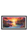 Nature Landscape Floating Frame Scenery Digital Print - (I5608) - 12x24 inch Modern Nature Wall Art for Living Room, Bedroom, Office, Hotels, Drawing Room