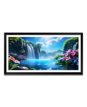 Nature Landscape Floating Frame Scenery Digital Print - (I5578) - 12x24 inch Modern Nature Wall Art for Living Room, Bedroom, Office, Hotels, Drawing Room