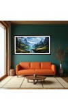 Nature Landscape Floating Frame Scenery Digital Print - (I5879) - 12x24 inch Modern Nature Wall Art for Living Room, Bedroom, Office, Hotels, Drawing Room