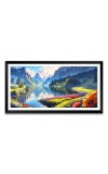 Nature Landscape Floating Frame Scenery Digital Print - (I5627) - 12x24 inch Modern Nature Wall Art for Living Room, Bedroom, Office, Hotels, Drawing Room