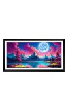 Nature Landscape Floating Frame Scenery Digital Print - (I5883) - 12x24 inch Modern Nature Wall Art for Living Room, Bedroom, Office, Hotels, Drawing Room