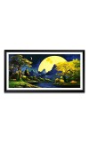 Nature Landscape Floating Frame Scenery Digital Print - (I5791) - 12x24 inch Modern Nature Wall Art for Living Room, Bedroom, Office, Hotels, Drawing Room