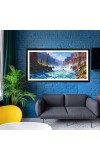 Nature Landscape Floating Frame Scenery Digital Print - (I5824) - 12x24 inch Modern Nature Wall Art for Living Room, Bedroom, Office, Hotels, Drawing Room