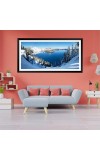 Nature Landscape Floating Frame Scenery Digital Print - (I5887) - 12x24 inch Modern Nature Wall Art for Living Room, Bedroom, Office, Hotels, Drawing Room