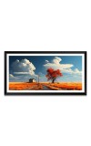 Nature Landscape Floating Frame Scenery Digital Print - (I5546) - 12x24 inch Modern Nature Wall Art for Living Room, Bedroom, Office, Hotels, Drawing Room