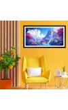 Nature Landscape Floating Frame Scenery Digital Print - (I5864) - 12x24 inch Modern Nature Wall Art for Living Room, Bedroom, Office, Hotels, Drawing Room