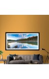 Nature Landscape Floating Frame Scenery Digital Print - (I5849) - 12x24 inch Modern Nature Wall Art for Living Room, Bedroom, Office, Hotels, Drawing Room