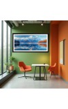 Nature Landscape Floating Frame Scenery Digital Print - (I5865) - 12x24 inch Modern Nature Wall Art for Living Room, Bedroom, Office, Hotels, Drawing Room