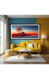 Nature Landscape Floating Frame Scenery Digital Print - (I5537) - 12x24 inch Modern Nature Wall Art for Living Room, Bedroom, Office, Hotels, Drawing Room