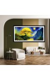 Nature Landscape Floating Frame Scenery Digital Print - (I5586) - 12x24 inch Modern Nature Wall Art for Living Room, Bedroom, Office, Hotels, Drawing Room