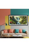 Nature Landscape Floating Frame Scenery Digital Print - (I5595) - 12x24 inch Modern Nature Wall Art for Living Room, Bedroom, Office, Hotels, Drawing Room