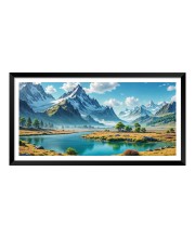 Nature Landscape Floating Frame Scenery Digital Print - (I5933) - 12x24 inch Modern Nature Wall Art for Living Room, Bedroom, Office, Hotels, Drawing Room