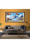 Nature Landscape Floating Frame Scenery Digital Print - (I5778) - 12x24 inch Modern Nature Wall Art for Living Room, Bedroom, Office, Hotels, Drawing Room
