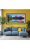 Nature Landscape Floating Frame Scenery Digital Print - (I5751) - 12x24 inch Modern Nature Wall Art for Living Room, Bedroom, Office, Hotels, Drawing Room