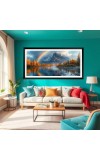 Nature Landscape Floating Frame Scenery Digital Print - (I5548) - 12x24 inch Modern Nature Wall Art for Living Room, Bedroom, Office, Hotels, Drawing Room