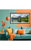 Nature Landscape Floating Frame Scenery Digital Print - (I5599) - 12x24 inch Modern Nature Wall Art for Living Room, Bedroom, Office, Hotels, Drawing Room