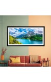 Nature Landscape Floating Frame Scenery Digital Print - (I5838) - 12x24 inch Modern Nature Wall Art for Living Room, Bedroom, Office, Hotels, Drawing Room
