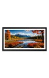 Nature Landscape Floating Frame Scenery Digital Print - (I5854) - 12x24 inch Modern Nature Wall Art for Living Room, Bedroom, Office, Hotels, Drawing Room
