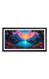 Nature Landscape Floating Frame Scenery Digital Print - (I5833) - 12x24 inch Modern Nature Wall Art for Living Room, Bedroom, Office, Hotels, Drawing Room