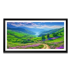 Nature Landscape Floating Frame Scenery Digital Print - (I5863) - 12x24 inch Modern Nature Wall Art for Living Room, Bedroom, Office, Hotels, Drawing Room