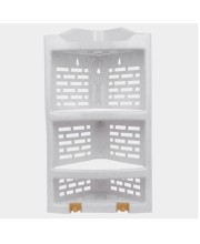 Multipurpose Wall-Mounted Plastic Corner Shelf | 3 - Layer Storage Rack for Kitchen, Bathroom, Living Room - White (1 Pc)