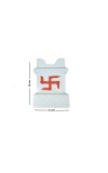 HI TECH Sales Tulsi Ceramic Mandir | Traditional Tulsi Plant Pot with Om & Swastik Symbols | Sacred Hindu Planter for Home & Temple Use(White)